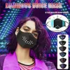 LED Sterowanie głosem Aktywowana Luminous Face Maska dla Dorosłych Glow In The Dark Facemask Festival Party Light Maska Wll1258