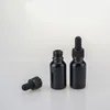 Opakowanie oleju w surowicy Czarne szklane butelki z kropla 5 ml 10 ml 15 ml 20 ml 30 ml 50 ml 100 ml z szklaną butelką z perfumem z kroplowaniem