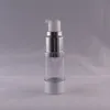 DHgate AS Bottiglie di lozione per pompa airless da 30 ml in plastica trasparente Cura della pelle cosmetica 15 ml 30 ml 50 ml Argento opaco Tasca portatile BB Crema solare Bottiglia per pompa Freeship