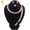 Mode Dubai Goud Kleur Sieraden Set Merk 2020 Nigeriaanse bruids bruiloft sieraden set vrouwen kostuum ketting oorbellen