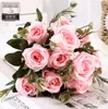 Silk flower simulation rose 8 head foreign trade Decorative Flowers Seattle wedding decoration available