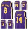 Ekran Baskı Basketbol Alex Caruso Jersey 4 Montrezl Harrell 15 Markieff Morris 88 Wesley Matthews 9 Marc Gasol 14