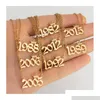 Nowy spersonalizowany rok urodzenia Naszyjniki Niestandardowe korona Początkowe naszyjniki dla kobiet dziewczęta urodzinowe biżuteria specjalna PV1AW