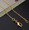 Moda 1mm 18K Gold Batilhed 925 Sterling Silver o Chain Chain Collo Jewelry Chain Gold Rosa 1824 polegadas5824116