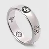 O8N0 Top Designer Jewelry Double 925 Sterling Silver Hollow Skull Elf Love Fearless Daisy Casal Ring2709