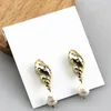 Flower Ear Stud Pearl Crystal Earrings Long Metal Tassel Jewelries5265466