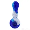 Honeybee atyle Silicone pipe glass water bright metal color with pot can be customized smoking accessiories