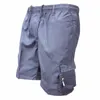 Mens Cargo Shorts Мужчины Летняя Эластичная талия Повседневная Хлопок Мульти Карманные Шорты Мужской Свободные Пешие прогулки Короткие Армии Короткие штаны1