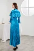 Damskie sukienki projektantów damskich o długie rękawy z koraliki marszczone eleganckie linij