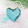 7 colors Heart-shaped Sequins Shoulder Bags Coin Purse Cartoon Crossbody Messenger bag kids wallet party favor gift
