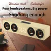 20W Ahşap TV Sesli Taşınabilir Bluetooth Hoparlör Kablosuz Sütun Ev Sineması Bas Stereo Çok Fonksiyonlu Subwoofer TF FM W8C