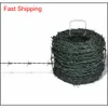 Vidaxl Parbed Wire 328 'Green Iron Barbwire Garden Patio Fencing Wires Fence U4SX3272B
