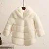 Hiver filles manteau en fausse fourrure à capuche bébé fille vestes et manteaux de fourrure de lapin chaud Parka enfants survêtement vêtements épaissir filles manteau 201106