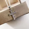 جودة فاخرة شكل الصليب مع قلادة قلادة الماس قلادة للنساء مجوهرات الزفاف هدية شحن مجاني PS8117
