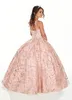 2020 Bling Rose Gold Mini Quinceanera Pageant Vestidos para meninas Glitter Tulle Jewel Strass Frisado Vestido de Festa Criança 6959905