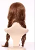 Perruque de Cosplay synthétique Anna, cheveux de film, marron, longs tressés, Costume de princesse + bonnet