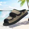 Sandals New Diabetes Slippers Foot Width Bloated Big Bone Can Adjust Pregnant Women Rubber Foam Bottom Loose Cloth Breathable 220302