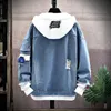 Mens Denim Jacket Outwear Coats Male Hooded Jean Jackets Man Vintage Casual Streetwear Outerwear Plus Size 3XL 201104