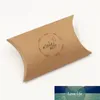 25 pezzi piccole scatole regalo a forma di cuscino Kraft cartone marrone Lov