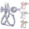 Dog Harness Leash Set Adjustable Soft Embroidery Cute Bow Double Layer Dog Harness for Small Medium Pets Leashes Walking3830915