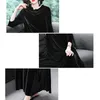 Velours Robes Femmes D'âge Moyen Hiver Plus La Taille 6XL 5XL Casual Lâche À Manches Longues Solide Couleur O-cou Maxi Vintage Vestidos 201029