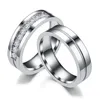 6mm casal punk vintage preto de aço inoxidável jóias duas fileiras cz anel de casamento de pedra para homem mulher presente