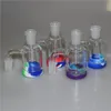 Hookah Glass ash catcher with colors silicone Container 14 mm male female for Glass silicon Bongs water pipe dab rig