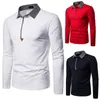 Mäns Stitching Shirt Långärmad Slim Skjortor Andningsbar Blus Färsk Färg för Business Men Hot Sales1