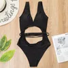 Seksi Yüksek Kesim Beyaz Kırmızı Siyah Tek Parça Mayo Swars Etrafında Karın Mayo Kadın Bath Mayo Bodysuit Monokini T200708