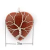 Gemma naturale a forma di cuore intrecciata a mano Albero della vita Ciondolo di moda Amanti Regali d'amore Gioielli Ametista Quarzo rosa Guarigione Cristallo Uomo Donna Collana