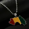 Stainless Steel Guinea Map Guinee Flag Pendant Maps Of Guinea Necklaces For Women Men Country Jewelry