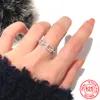 Mode 100% 925 Sterling Silber Ringe Kette Link Labor Diamant Ring Hochzeit Verlobung Ringe Schmuck Geschenk für Frauen XR450