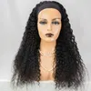 HeadBand peruca de cabelo humano peruca Nenhum rendas frente perucas para mulheres negras onda profunda máquina feita Perucas Cor Natural