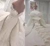Atemberaubende arabische Meerjungfrau-Hochzeitskleider mit abnehmbarer Kapellenschleppe 2021, schulterfrei, Spitzenapplikationen, geraffte Kirchen-Brautkleider AL7687