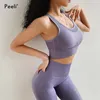 Peeli 2 Pz Yoga Set Tuta da jogging Palestra Abbigliamento fitness Donna Leggings senza cuciture Reggiseno sportivo Allenamento Tute sportive Donna Abbigliamento sportivo T200115