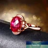 Ring Ruby Ruby Rose 18K Pure Ruby pour les femmes coupées Red Gemstone Tourmaline Diamond Anneaux S925 Bonnelle de mariage de bijoux 6115316