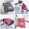 애완 동물 칼라 산책 강아지 가죽 끈 고양이와 개 하네스 하운드 스투스 패턴 작은 개 배낭 하네스 벨트 포켓 로프 세트 ​​야외 201101