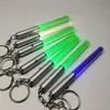 Partihandel LED -ficklampa Stick Keychain Mini Torch Aluminium Key Chain Key Ring Dålig Glow Pen Magic Wand Stick Lightsaber LED Light Stick Dh9486