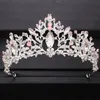 Свадебная корона Bridal Tiara Барокко Кристалл Горный Хрусталь Серебряный Цвет Королева Корона Головной Уголов Голова Ювелирные Изделия Свадебные Аксессуары J0121