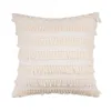 Beige lin coton glands taie d'oreiller ronde décorative housse de coussin décor à la maison jeter taie d'oreiller 45x45cm/30x50cm 210201