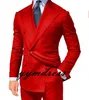 Handsome Mens Custom Suits For Wedding Tuxedos Groom Wear Double Breasted Peaked Lapel Slim Fit BestMan Blazer 2 Pieces Set (Jacket+Pants)