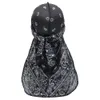 Unisex Women Mäns Durags Hip Hop Bandana Pirate Cap du Doo Rag Silky Durag Headbands Headwear Lång svans Kvinnor Hårtillbehör