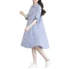 Fashion Casual Maternity Clothes Dress Cotton Linen Pregnant Tops Long Sleeves Stripes Pregnancy T Shirt Women Spring Summer LJ201120