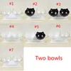 Double Cat Dog Bowls Pet Food Water Bowl Нескользящая защита от позвоночника Многоцелевой Pet Chower Bower Puble Bown Package HHA1700