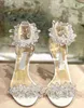 Sapatos de Noiva de Casamento -- Marcas de Verão Sandálias Maisel Lxuxry Cristal / Cristal Feminino Saltos Altos Requintados Sapatos Femininos Com Caixa.EU35-43