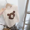 Barnflickor Vest Coat Korean Plush Fall / Winter 2020 Girl Bear Cartoon Forare Style Warm Outter Vest Boys Waistcoat