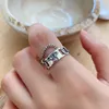 Klaster pierścienie 925 Sterling Silver Ring Moda Cross Lock Łańcuch Otwarcie Regulowany Trend Osobowości Mężczyźni Kobiety Dziewczyny Biżuteria