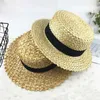 7 cm de largura borda radicha ribbon redondo plana topo china chapéus de palha de praia do sol verão mulheres kentucky derby chapéu sombreros mujer y200714