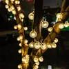 LEDストリングライト屋外ソーラーランプカラフルなボールホーム園のホリデークリスマスの結婚式のパーティーの装飾防水5メートル10M 20M Y201020