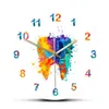 Acuarela Diente Pintura Impresión Reloj de pared Médico Dental Clínica Arte de la pared No hace tictac Reloj de pared Ortodoncista Dentista Idea de regalo LJ200827